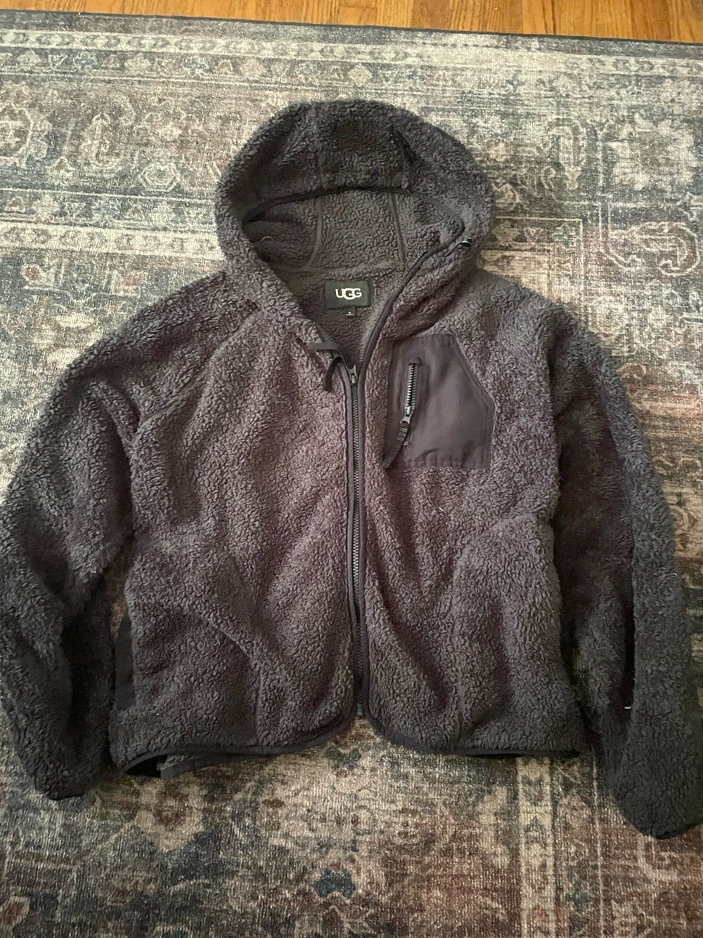 Ugg Sherpa fleece jacket black size extra large